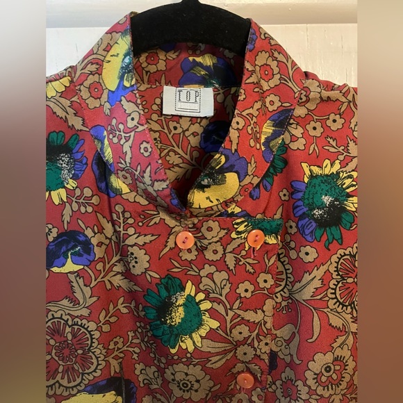 Vintage Puff Sleeve Moody Floral Blouse - Picture 5 of 6